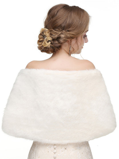 Faux Fur Wedding Shawl Shrug Bridal Wrap For Winter