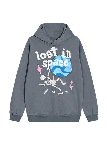Graffiti Letter Skull Graphic Hoodie
