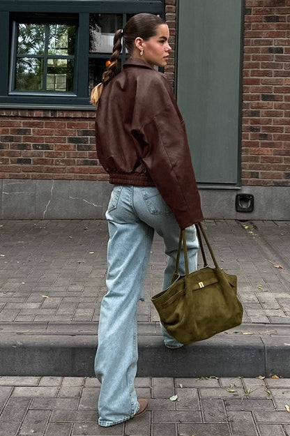 Vintage Brown Leather Jacket