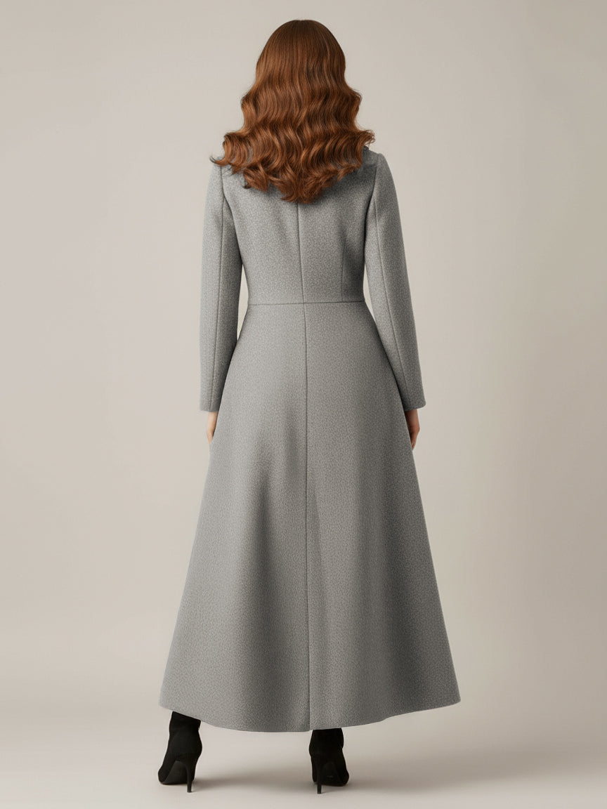 Full Length Woolen Coat With Shawl Collar For Women 2026