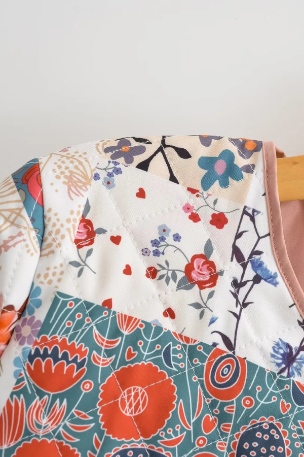 Colorblock Printed Cotton Jacket