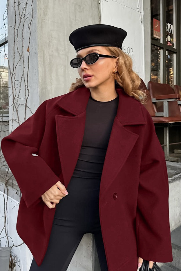 Vintage Brown Belted Wool Blend Midi Coat