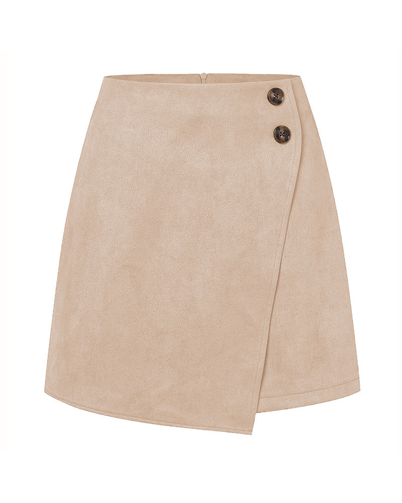 Autumn And Winter Suede Irregular Skirt