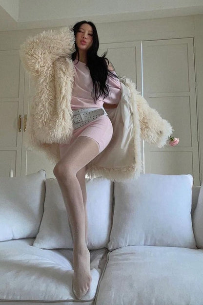 Off-Shoulder Long Sleeve Crop Top Bodycon Mini Skirt Set