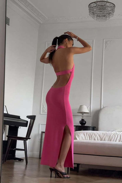 Sexy Bodycon Halter Maxi Dress