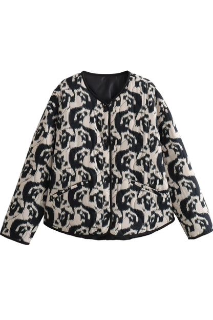 Loose Animal Print Cotton Jacket