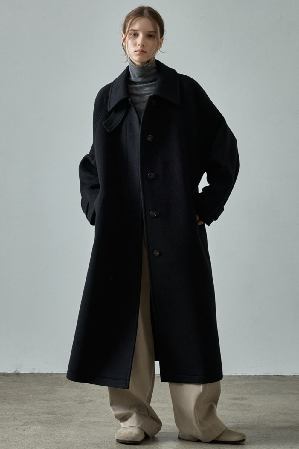 Wool Elegant Loose Extended Long Overcoat