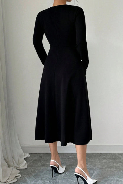 Lace Panel Black Bodycon Dress