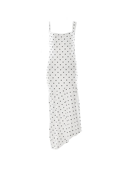 Polka Dot Backless High Slit Maxi Dress