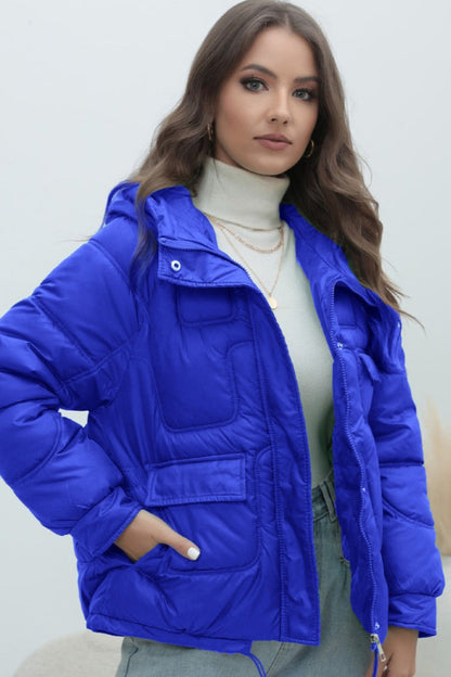 Bright Color Stand Collar Puffer Coat