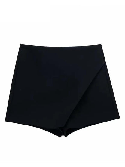 High Waist Plain Skorts Skirt