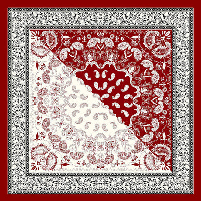 Bohemian Ethnic Style Color Matching Square Silk Scarf