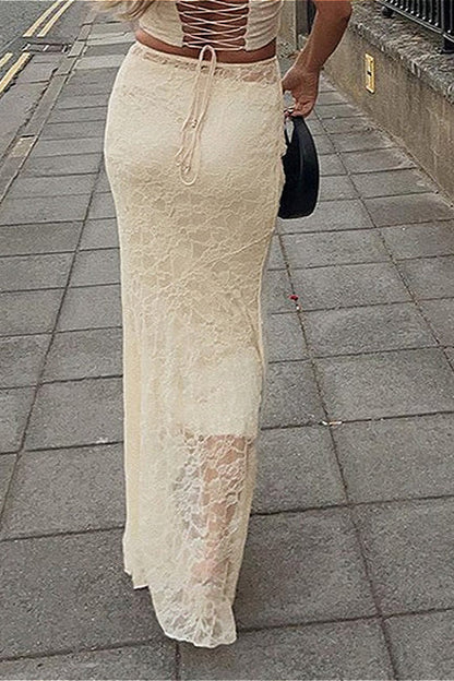 Low Rise Ruched Mermaid Skirt