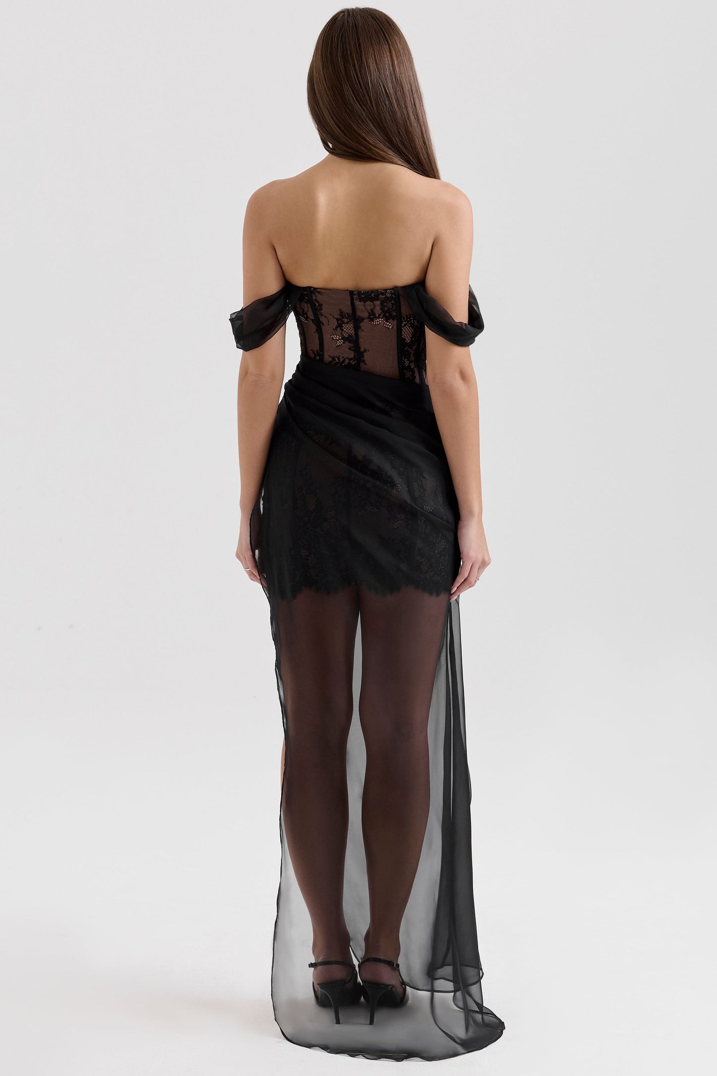 Black – Sexy Sheer Lace A-Line Dress