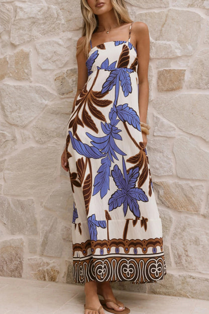 Floral Print Sleeveless Camisole Casual Vacation Maxi Dress