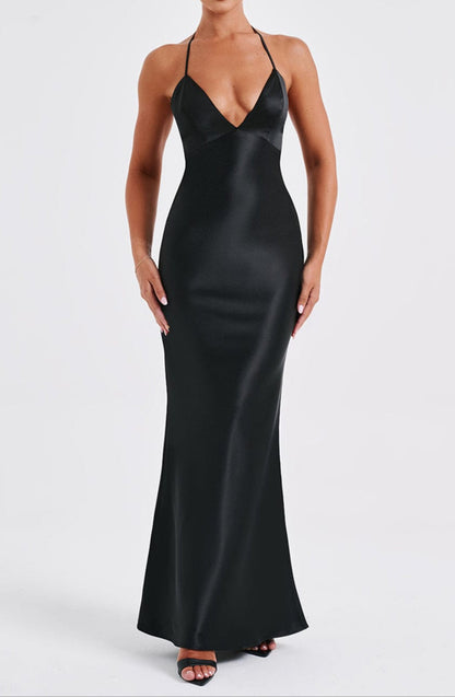 Magenta Maxi Dress - Black