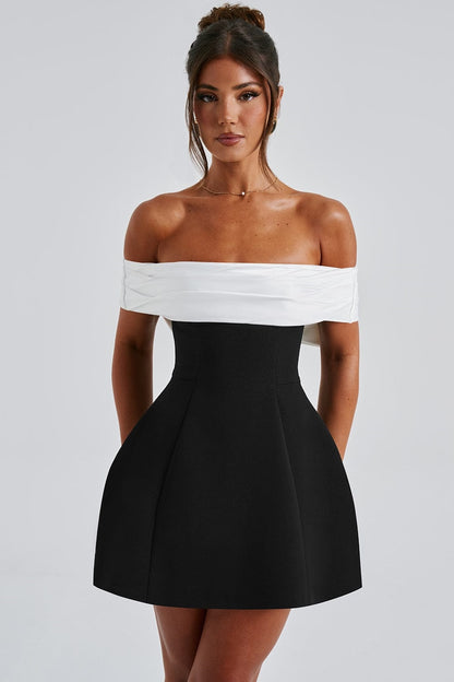 Belinda Off Shoulder Bow Mini Dress
