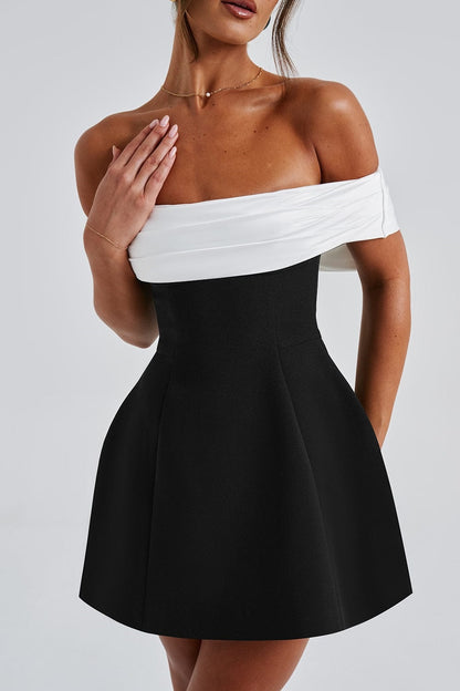 Belinda Off Shoulder Bow Mini Dress