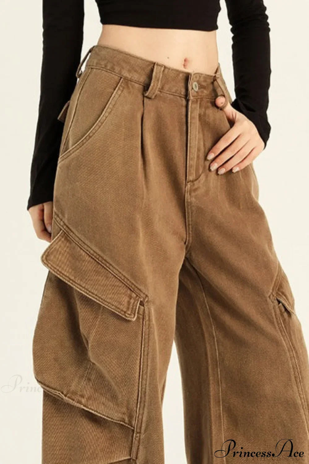 Denim Loose Wide Leg Flattering Cargo Pants