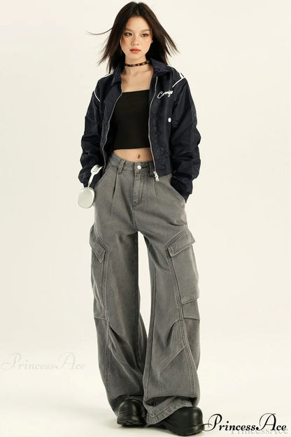 Denim Loose Wide Leg Flattering Cargo Pants