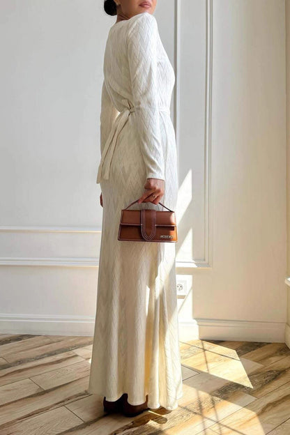 Round Neck Buttoned Sweater Dress