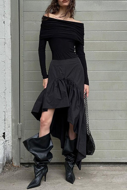 Ruffled Layered Cotton Skirt