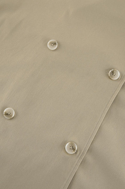 Vintage Khaki Belted Trench Midi Coat