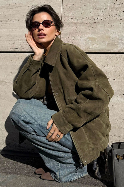 Zip Up Vintage Lapel Jacket