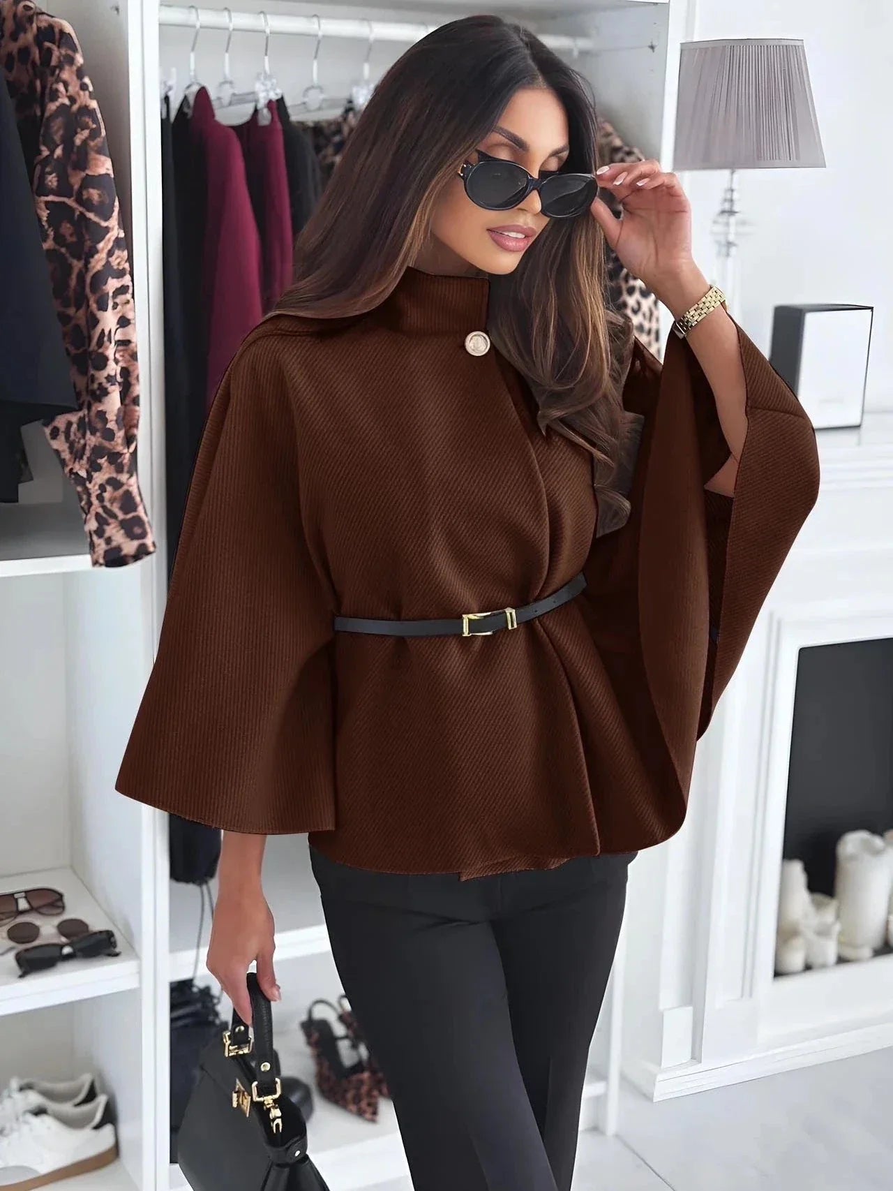 Woolen Cape With Belt