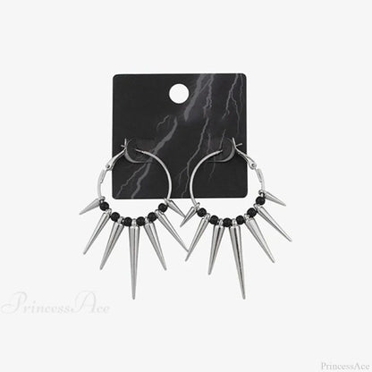 Dirty Rivet Circle Metal Earring