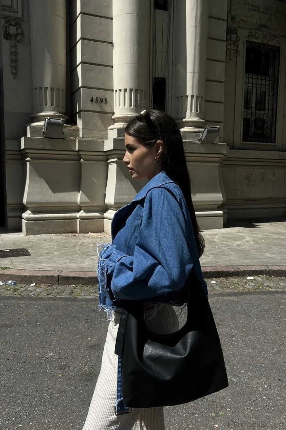 Distressed Lapel Denim Chic Jacket