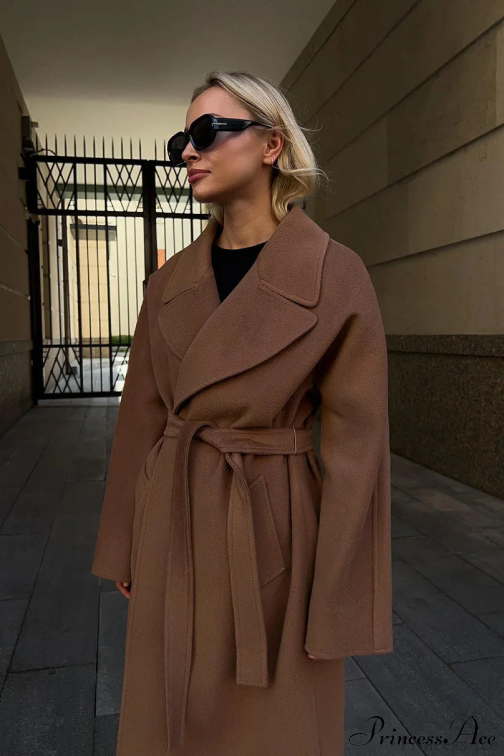 Double Faced Wool Raglan Sleeve Loose Overcoat