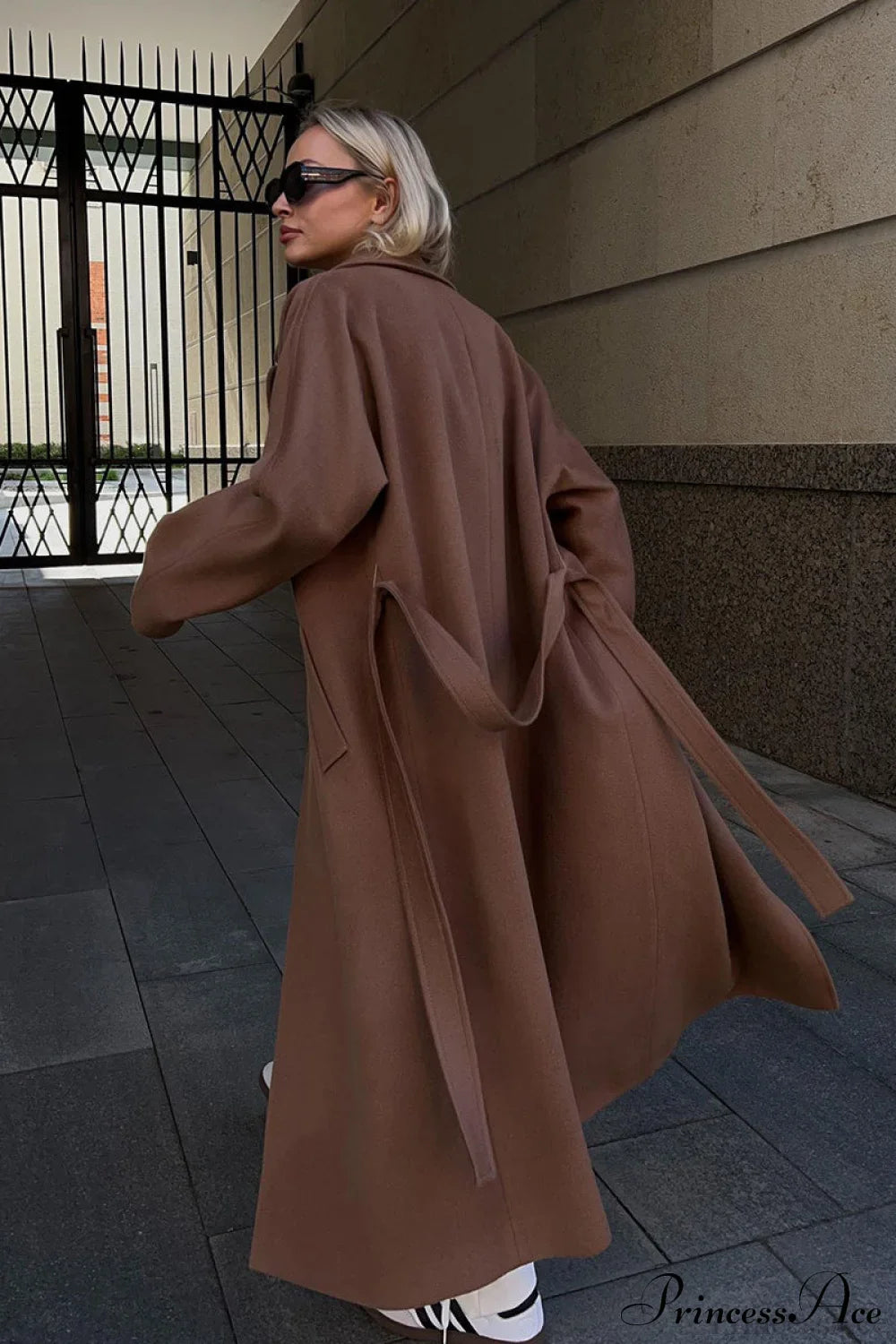 Double Faced Wool Raglan Sleeve Loose Overcoat