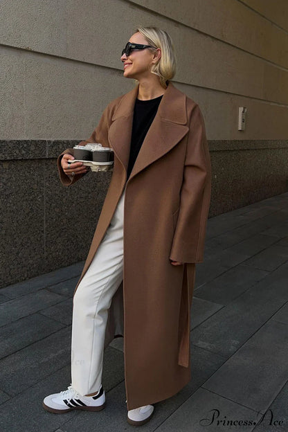 Double Faced Wool Raglan Sleeve Loose Overcoat