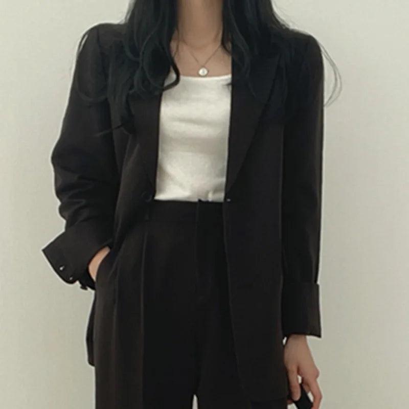 | Women's Tailored Suit Set, Long Blazer