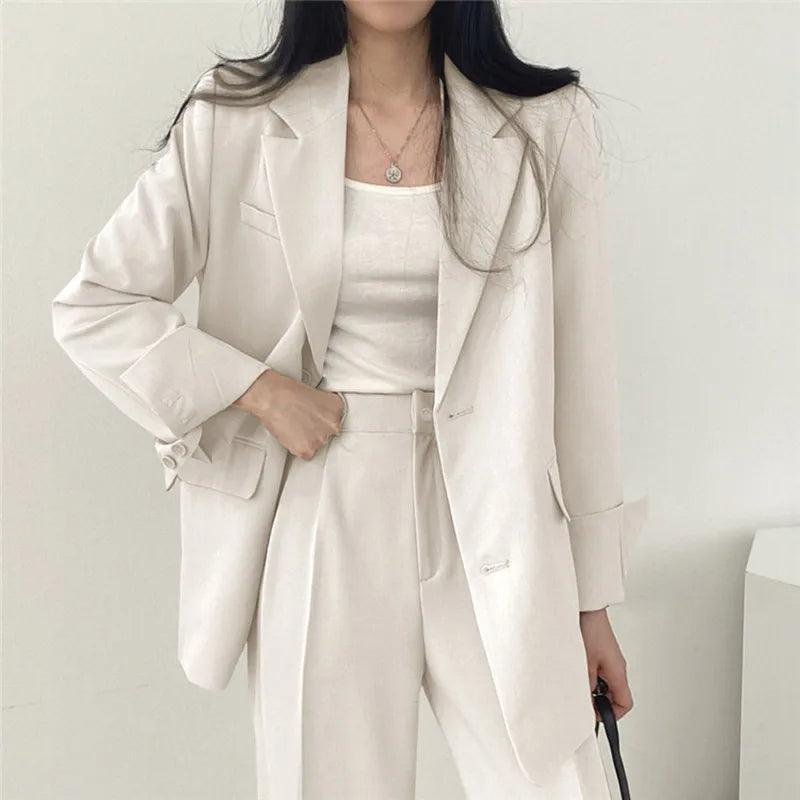 | Women's Tailored Suit Set, Long Blazer