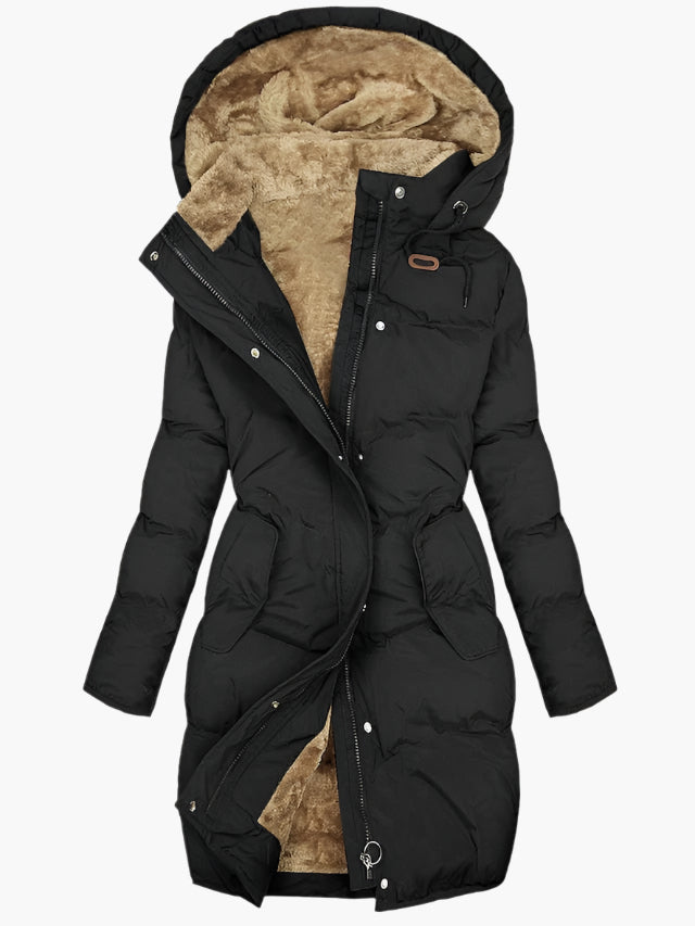 | Women’s Long Quilted Hooded Coat