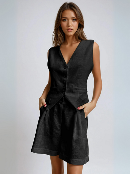 Always Casual Vest & Shorts Matching Suit
