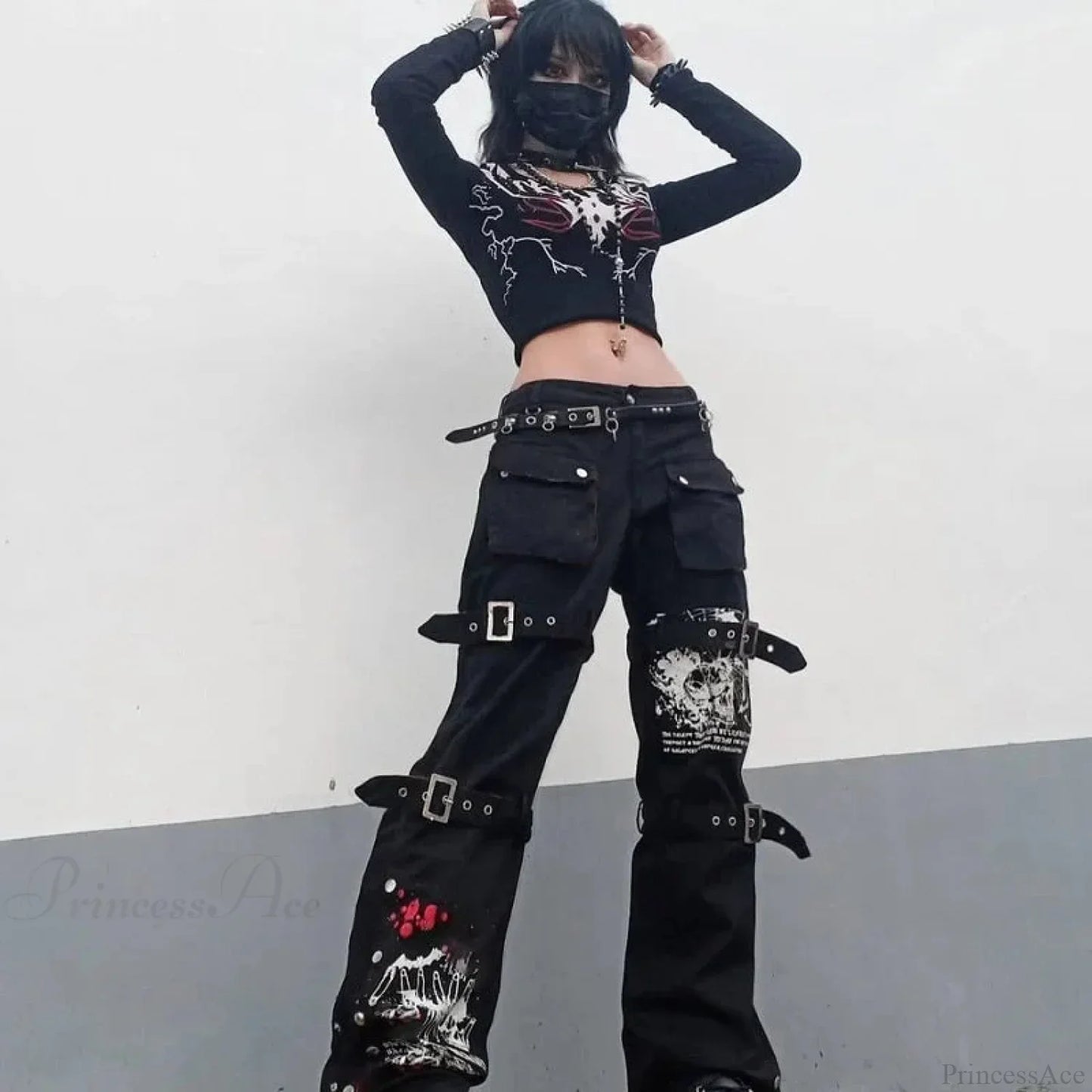 E-woman Gothic Black Cargo Pant