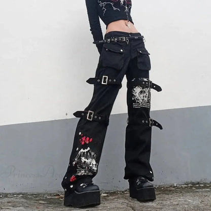 E-woman Gothic Black Cargo Pant