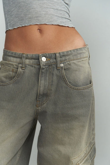 Vintage Patch Pocket Wide Leg Jean