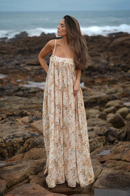 Floral Print Plus Size Sleeveless Maxi Dress