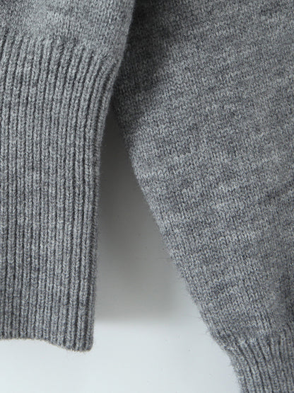 Asymmetric Pullover Sweater With Ribbed Waist And Lantern Sleeves For Women 2026
