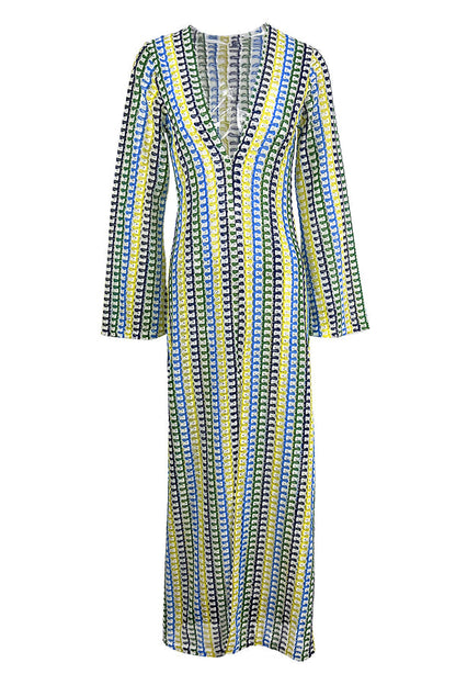 Lace Hollow Beach V-neck Low-cut Front Slit Long Dress