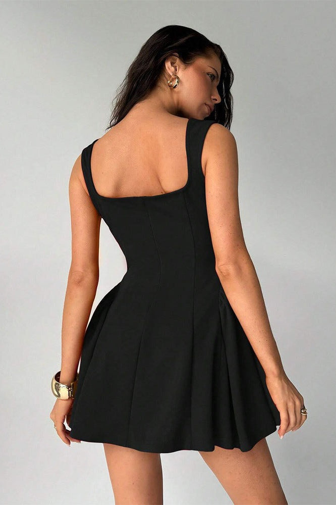 Sexy Elegant Square Neck Sleeveless Bodycon Cocktail Dress
