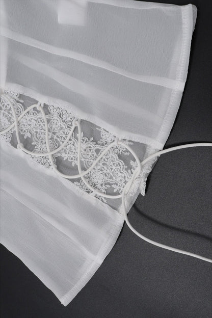 Sexy Lace Trim Tie Back Slim Skirt Set