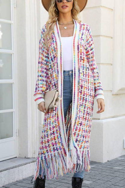 Fringed Long Cardigan Coat