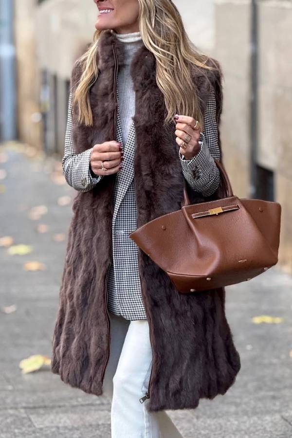 3/4 Chocolate Fur Vest