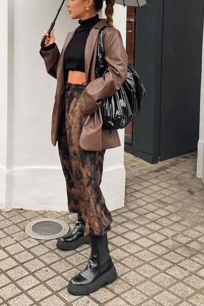 Bershka Oversized Faux Leather Blazer