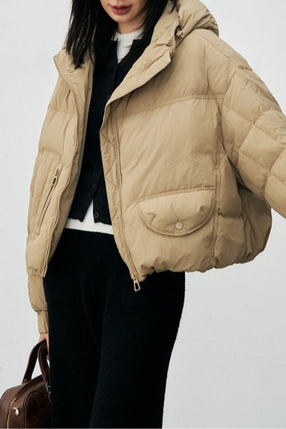 Cropped Relaxed Fit Puffer Jacket